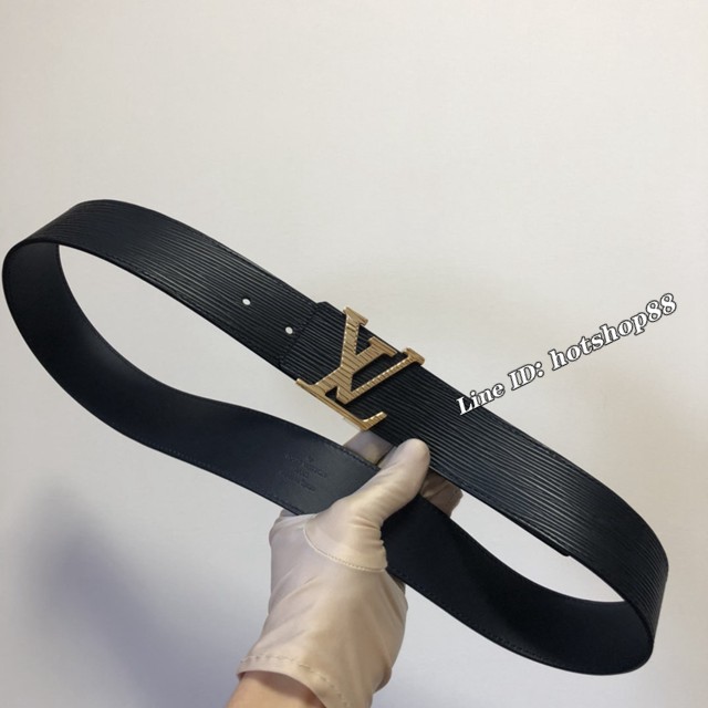 LV新款男士皮帶 路易威登水波紋腰帶  jjp2586